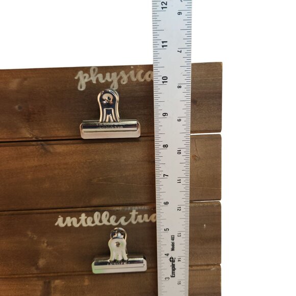 Wood Wall Hanging Organizer Clipboard Sign Spiritual Social Physical Intellectua - Picture 9 of 12